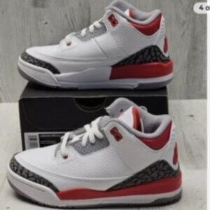 Size 2Y Air Jordan 3 Retro “Fire Red” Athletic Basketball Shoes DM0966-160